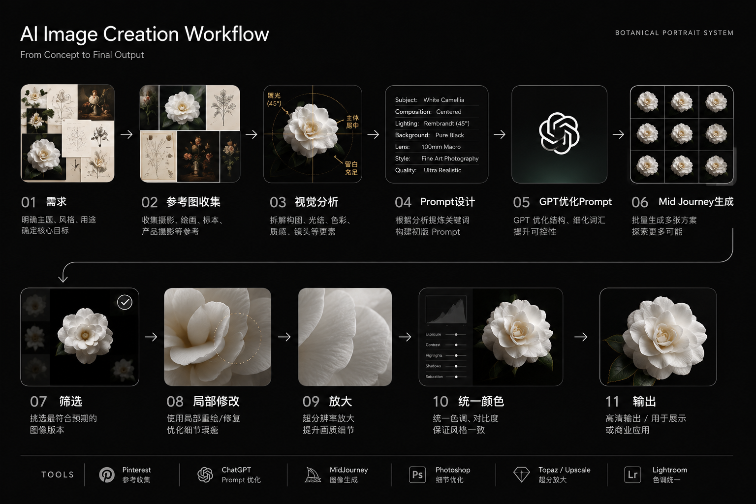 AI botanical image generation workflow
